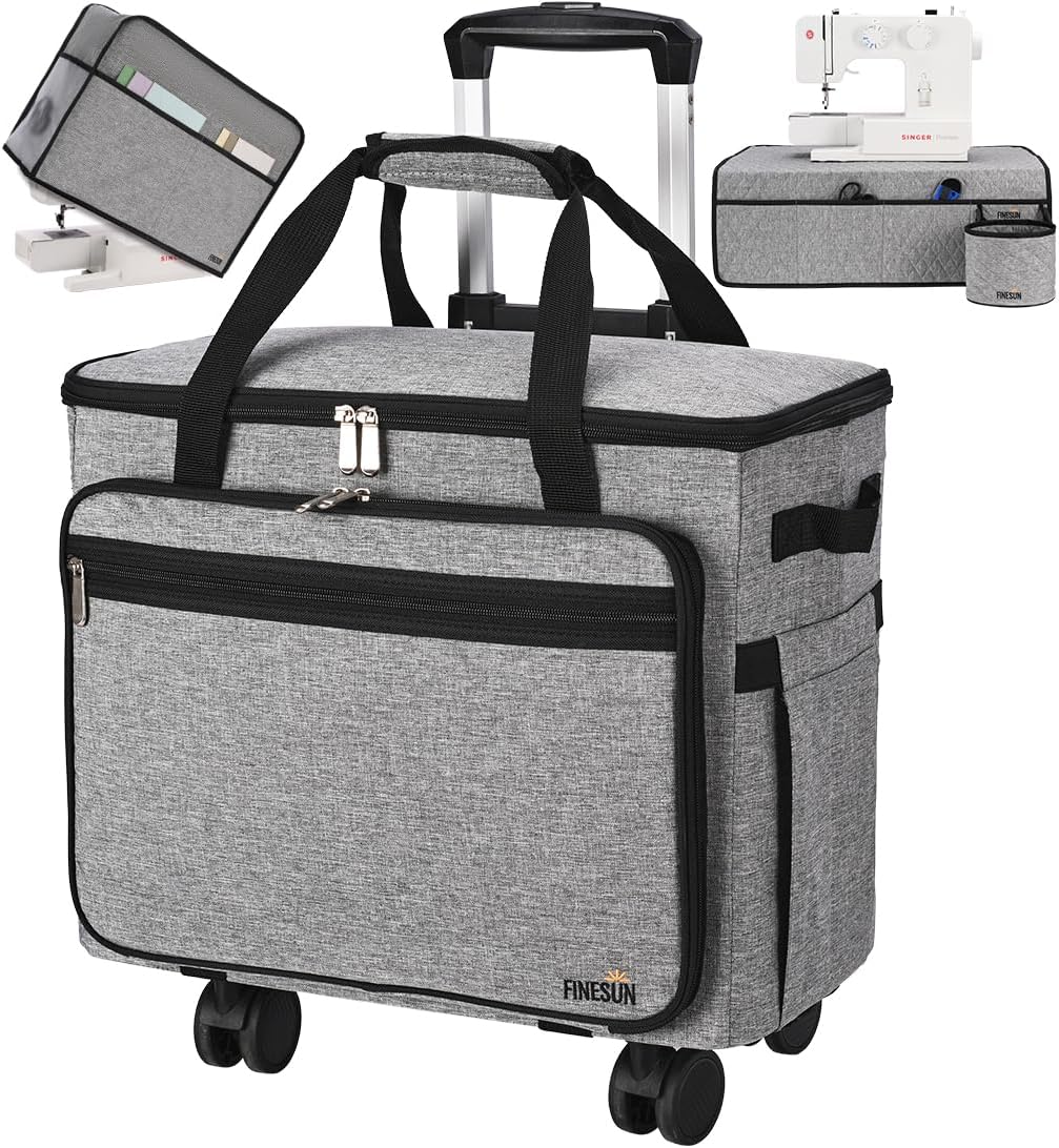 FINESUN Sewing Machine Case with Wheels, 3 in 1 Foldable
