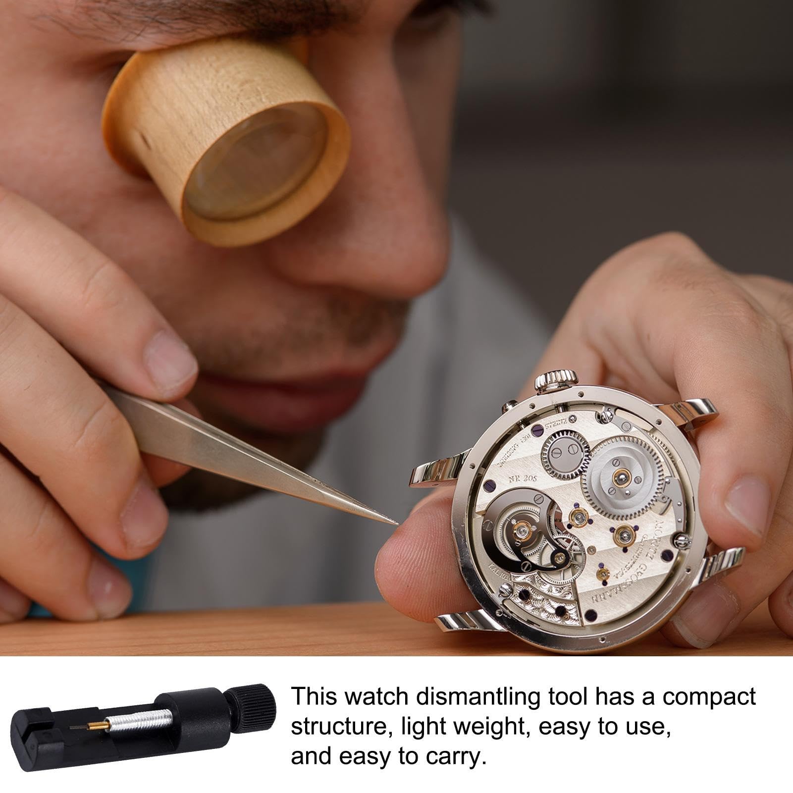 Herramienta De Extracción De Pasadores De Reloj: Kit Profesional De Eliminación De Eslabones De Reloj Con Pasadores De Repuesto | Juego De Herramienta De Ajuste De Eslabones De Cadena De Pulsera De Me — view 8