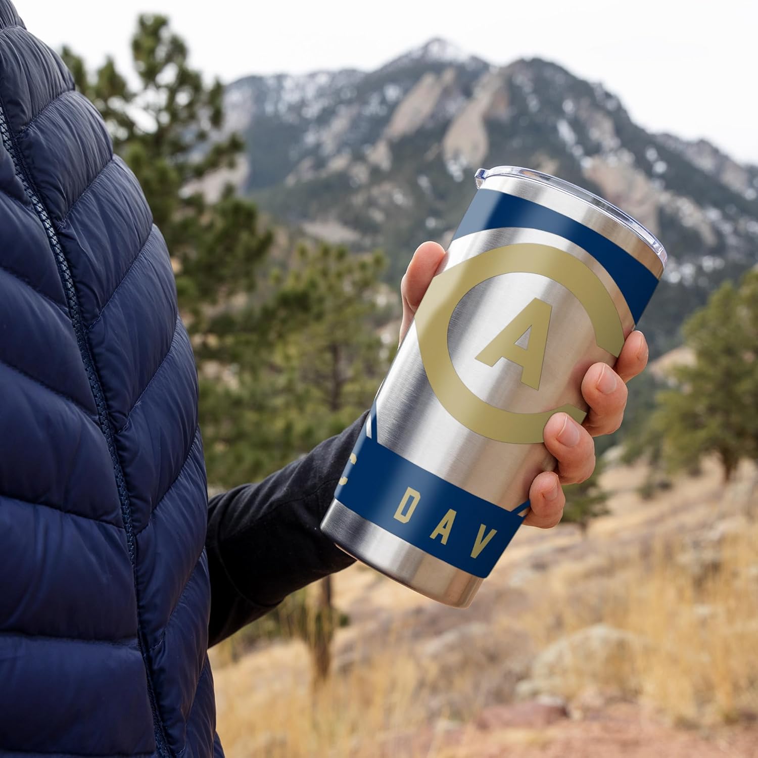 Rico Industries NCAA UC Davis Aggies Standard 20oz Stainless Steel Tumbler with Lid - Great For Coffee, Tea, Water or Cocktails - Image 2