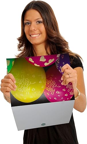 Miniatura 3 de Small World Greetings Tarjeta de feliz cumpleaños grande y vibrante para fiesta de grupo, interior en blanco con sobre, 11.75 x 9 pulgadas, perfecta