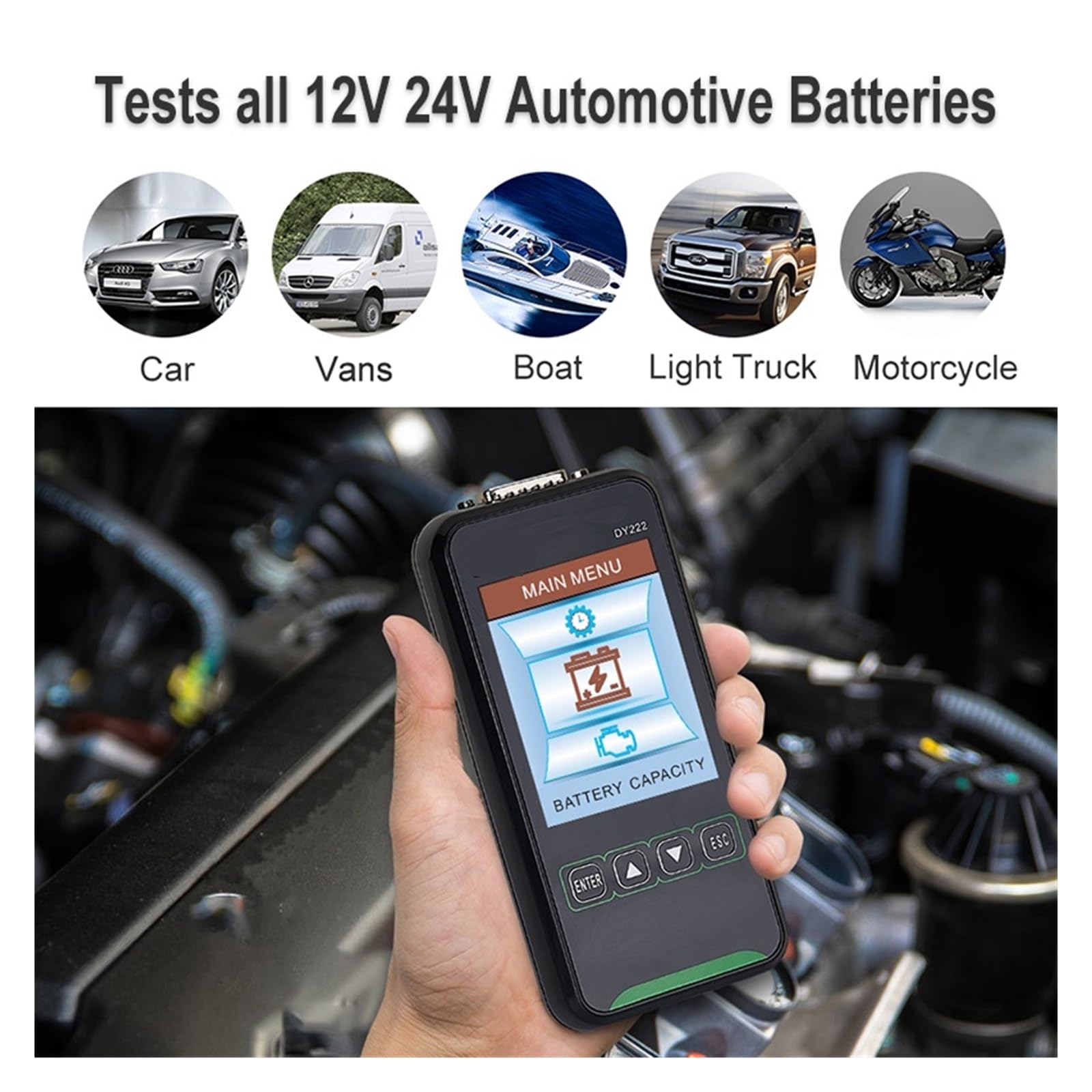 Tester Akumulatora Samochodowego 12V 24V Cyfrowy Diagnostyczny Analizator 2000CCA Narzędzie Do Testowania Ładowania Rozruchowego Szybkie Dokładne Wykrywanie