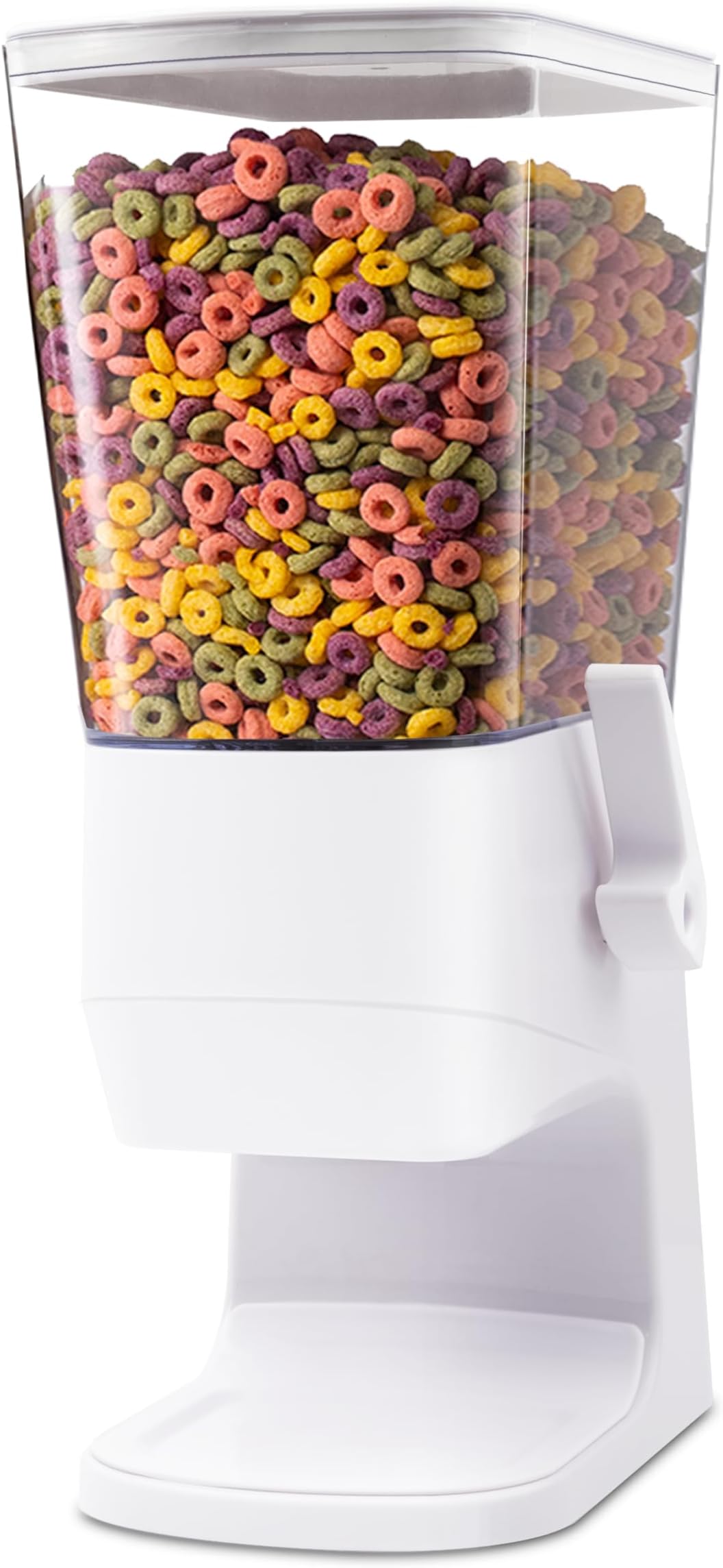 Cereal Dispenser Countertop,Cereal Containers Storage Snack Dispenser for Pantry, 3.2L Dry Food Dispenser for Grains, Nuts, Snack,Oatmeal, Pet food, White, 1Pc