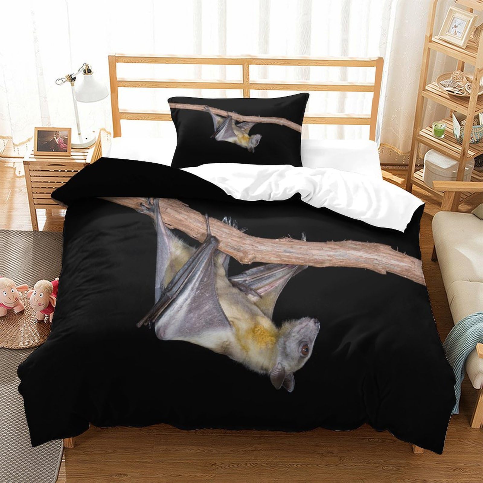 P1S9U7W5Y Artistic Cat 3D Printed Duvet Cover Set 3pcs Microfiber Cat Bedding Set Single
