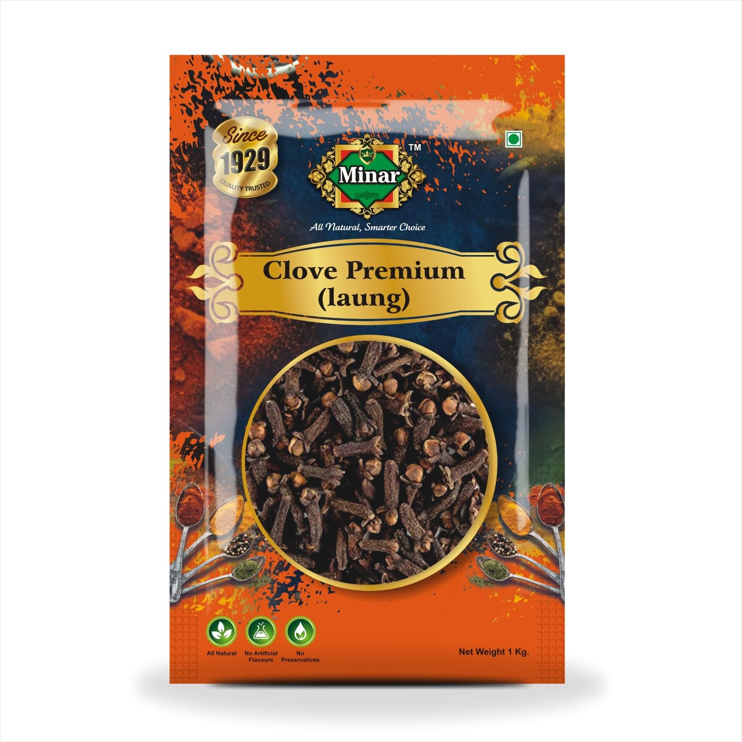 Minar Whole Clove 1kg | Fresh and Aromatic Laung | Strong Natural Spice for Cooking, Tea and Daily Use | Handpicked Cloves with Rich Aroma and Warm Flavor