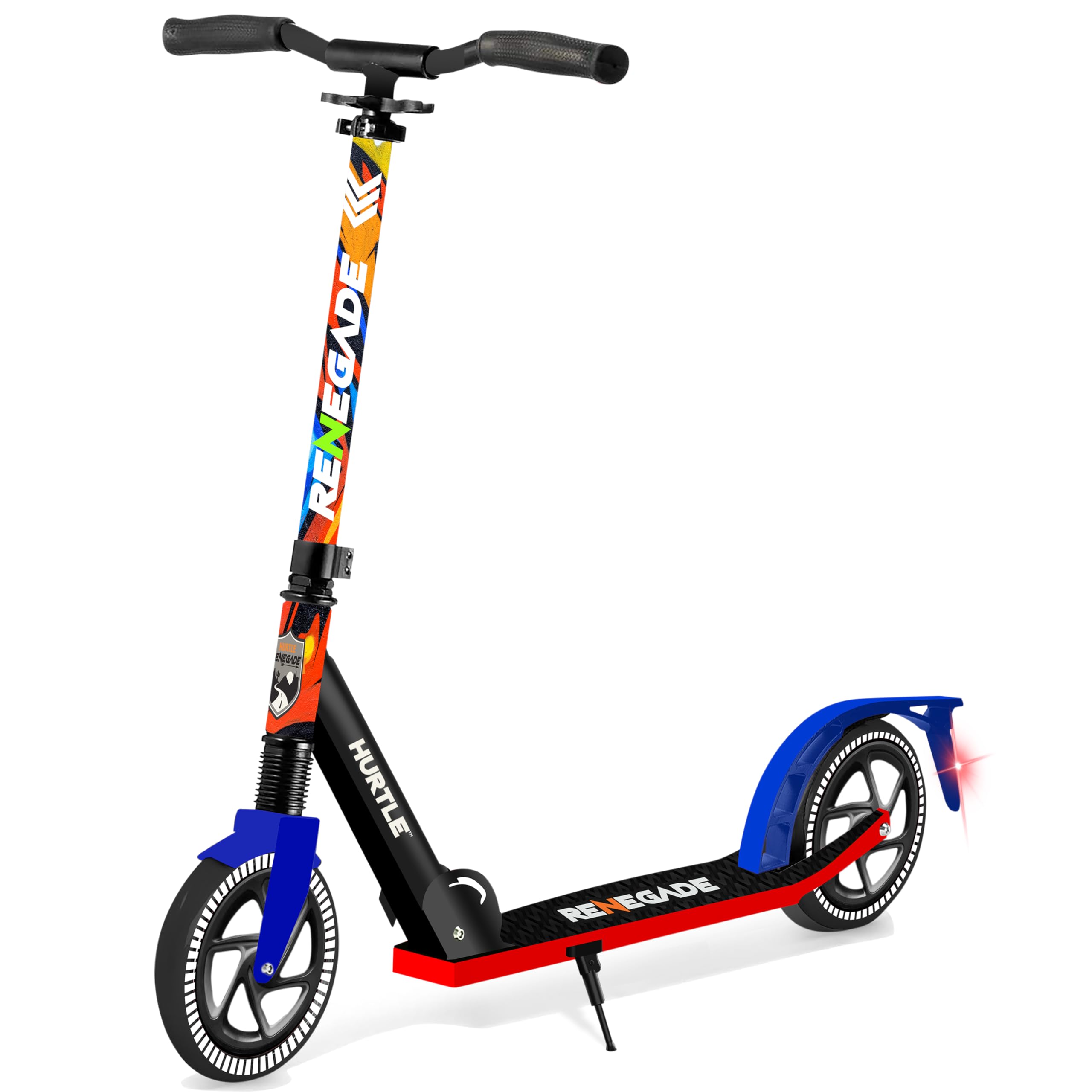 Hurtle Step voor Kinderen, Tieners en Volwassenen - 2-Wiel Kinderstep met Verstelbaar T-Stuur - Aluminium Antislip Deck - Draagbare Opvouwbare Scooter voor Kinderen met Draagriem