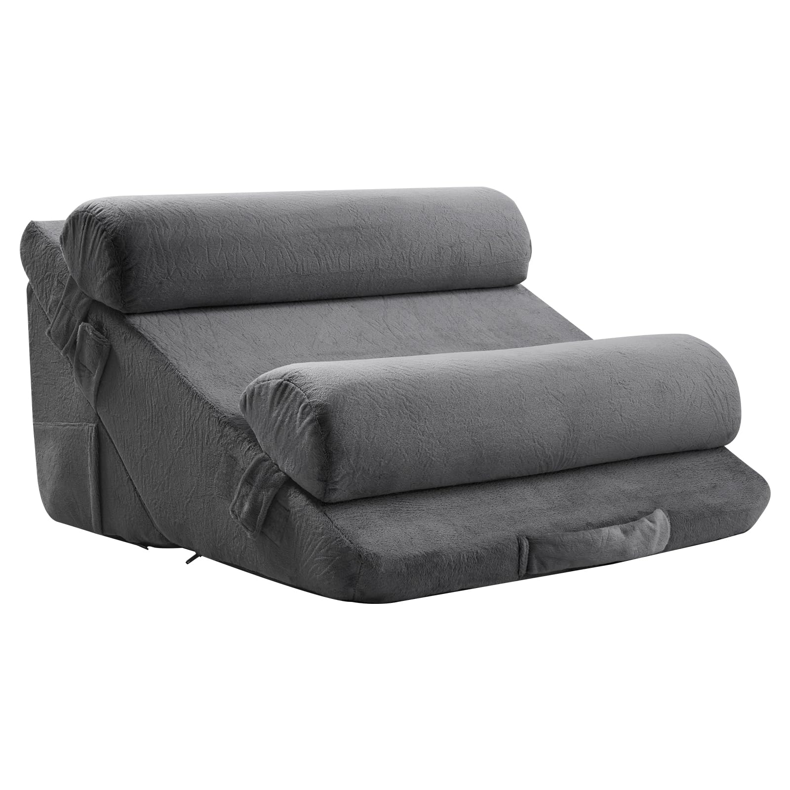 VEVOR Coussin Incliné Lit, Oreiller Triangulaire Orthopédique Réglable, Rembourrage Mousse, Housse Lavable, Coussin de Lecture Lit pour Soulagement Reflux Acide, Soutien Dos, Jambes, Bras, Gris Foncé