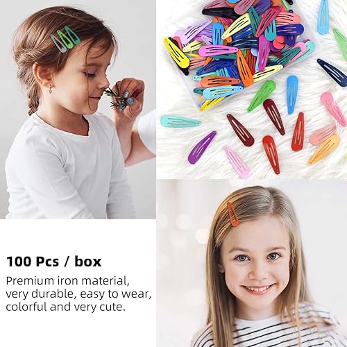 Miniatura 7 de 100 pinzas para el cabello para niñas, pinzas coloridas para el cabello de 2 pulgadas, pasadores de metal antideslizantes en 33 accesorios de
