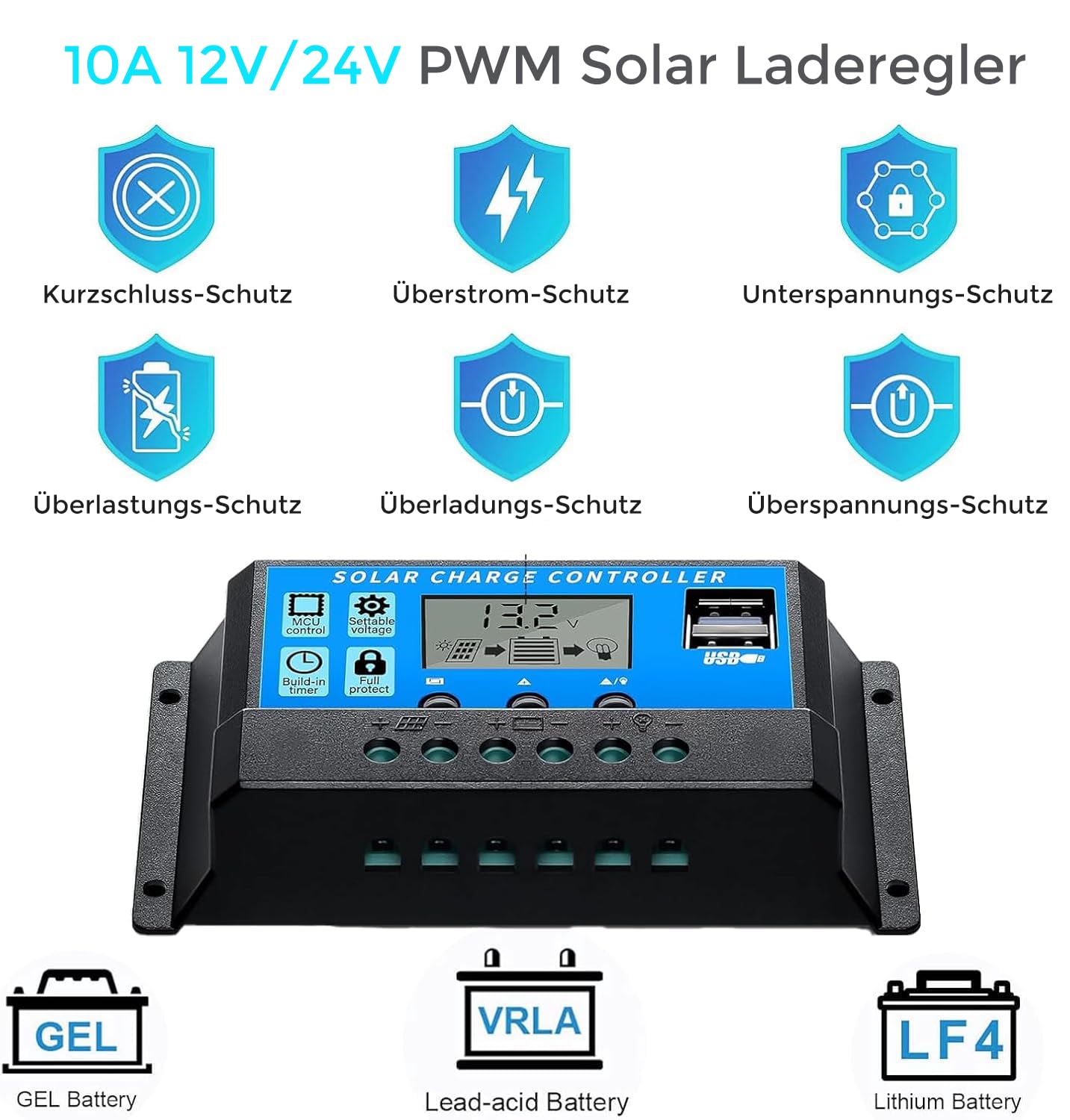 Set di pannelli solari flessibili da 50 W, 12 V, pannello solare monocristallino + 10 A, 12 V/24 V, regolatore di carica solare + cavo solare, impianto camper, set completo da 12 V, per batterie, case