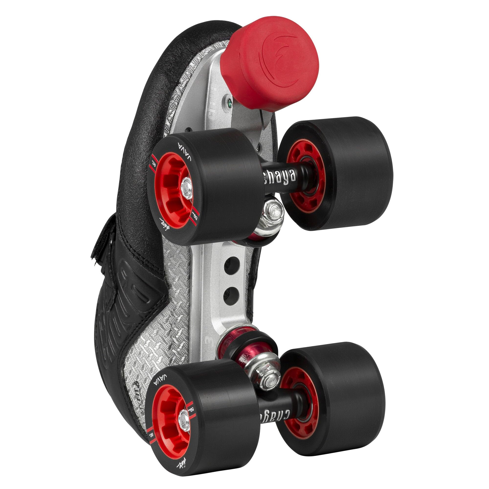 Chaya Rollschuhe Onyx - Roller Skates für Damen und Herren im Retro-Look für Roller-Disco - Roll-Schuhe in Schwarz/Silber