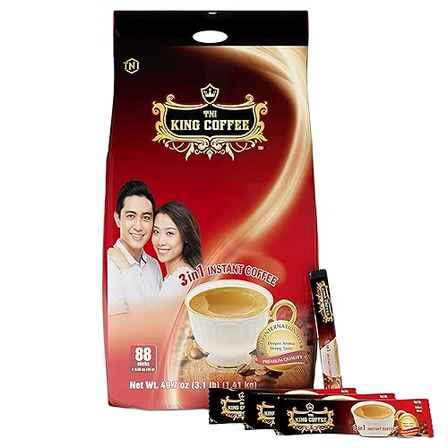 Miniatura 6 de King Coffee Instant Coffee 3 en 1 azúcar crema no láctea bolsa de mezcla de café 88 palitos x 056oz de café vietnamita paquete de 2