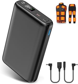 30000mAh Heated Vest Battery Pack 7.4V Heating Vest Battery Bank Power Bank with LED Display DC/USB//Type-C 5V/9V/12V Portable Chargers for Heated Jacket Coat Vest and Warming Clothing for Men