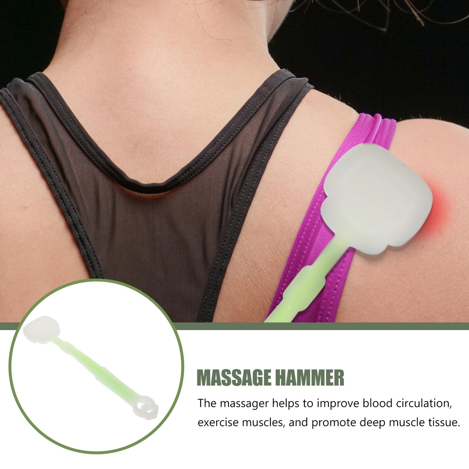 VALICLUD 3 Pezzi Massaggiatore Per La Schiena Punto Muscolo Strumento Di Massaggio Facciale Rilassare Il Martello Muscolare Strumento Fascia Adulti Se Stesso Corpo Gel Di Silice Verde