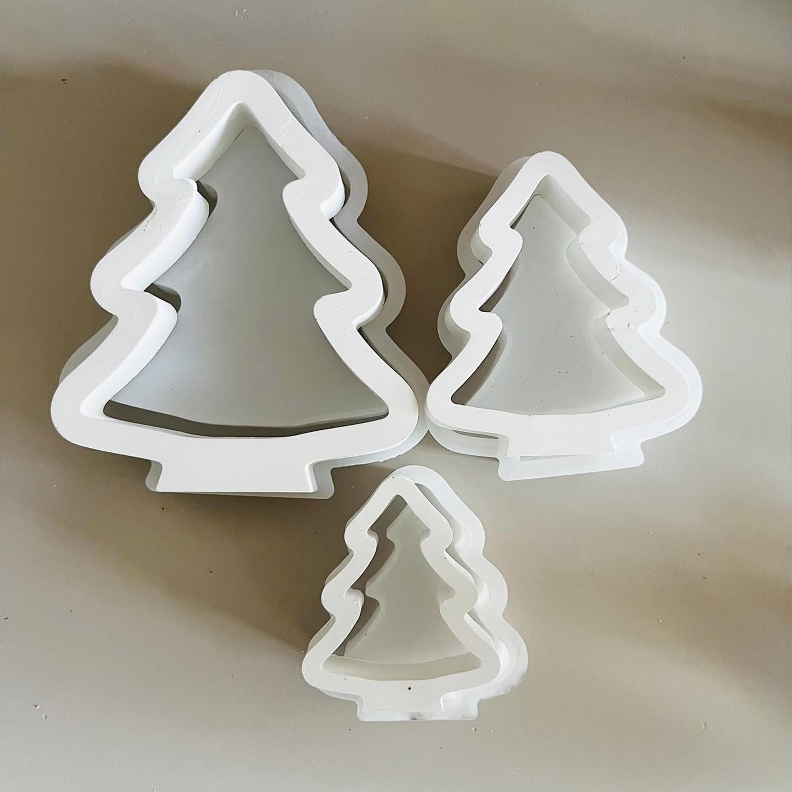 ALEFBET Weihnachtsbaum Silikonformen - 2er Set Gießformen Für Gips & Epoxidharz
