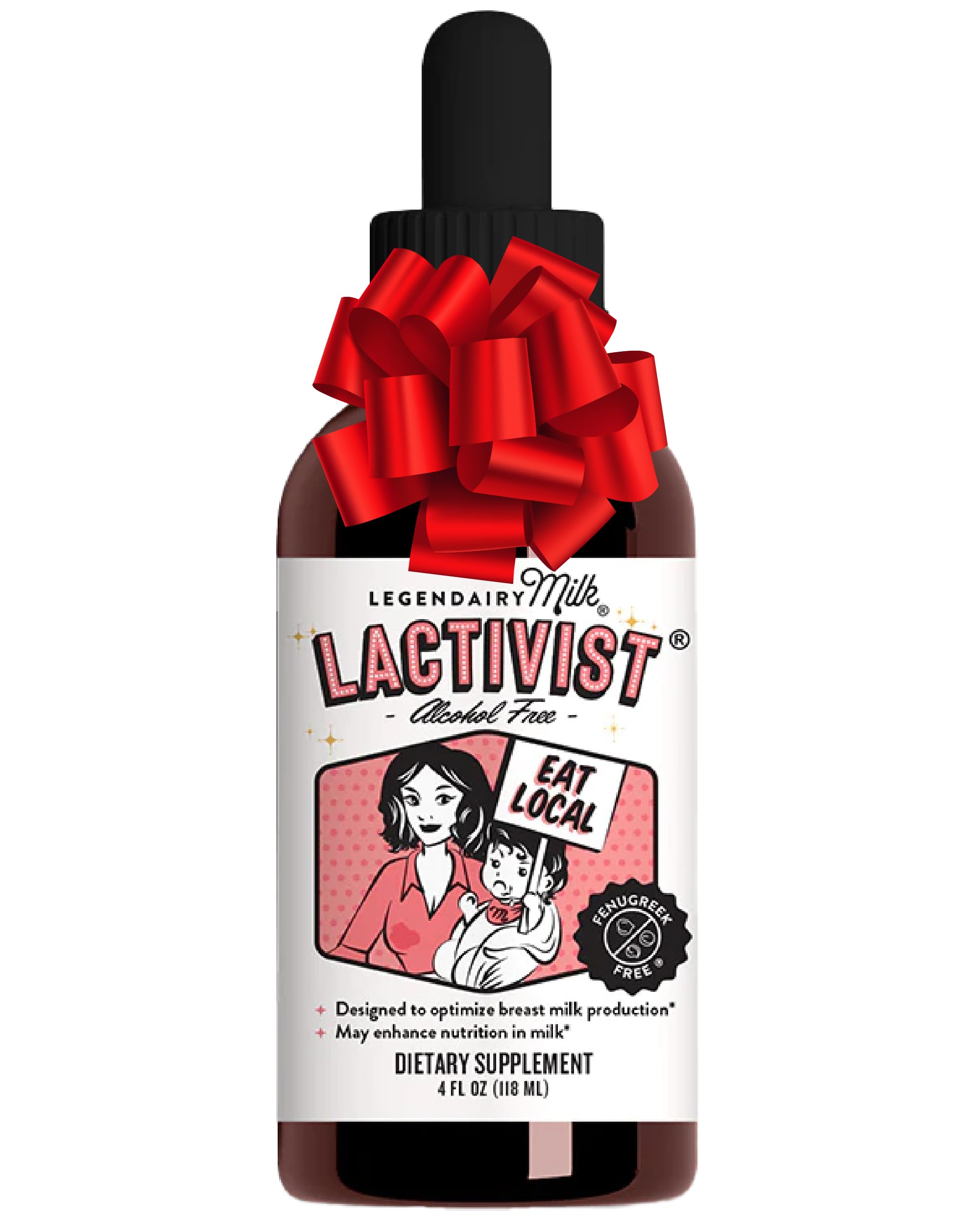 Legendairy Milk Lactivist Drops, Breastfeeding Supplement to Increase Breast Milk Supply, Organic Torbangun for Lactation, Made in USA, Alcohol Free, 4 Fl Oz