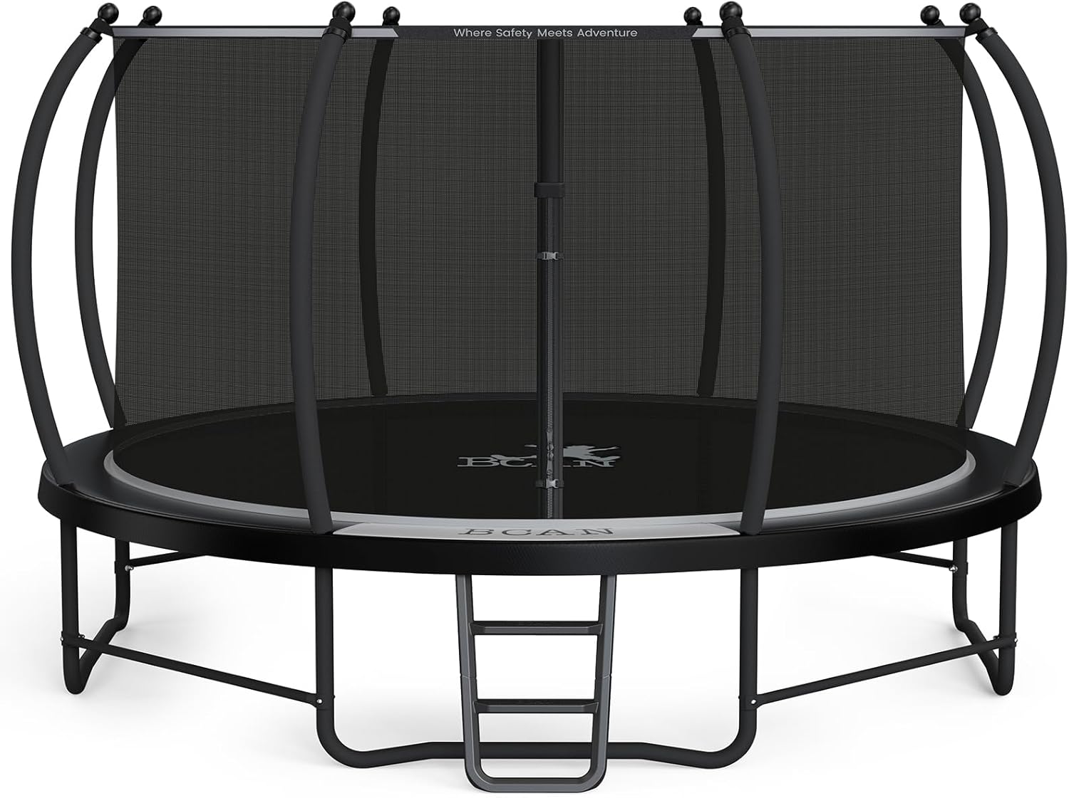 BCAN Trampoline 8FT 10FT 12FT 14FT 15FT 16FT Recreational Trampoline with Enclosure for Kids Adults, ASTM Approved, Outdoor Trampoline with Wind Stakes and Ladder for Kids Apex Series