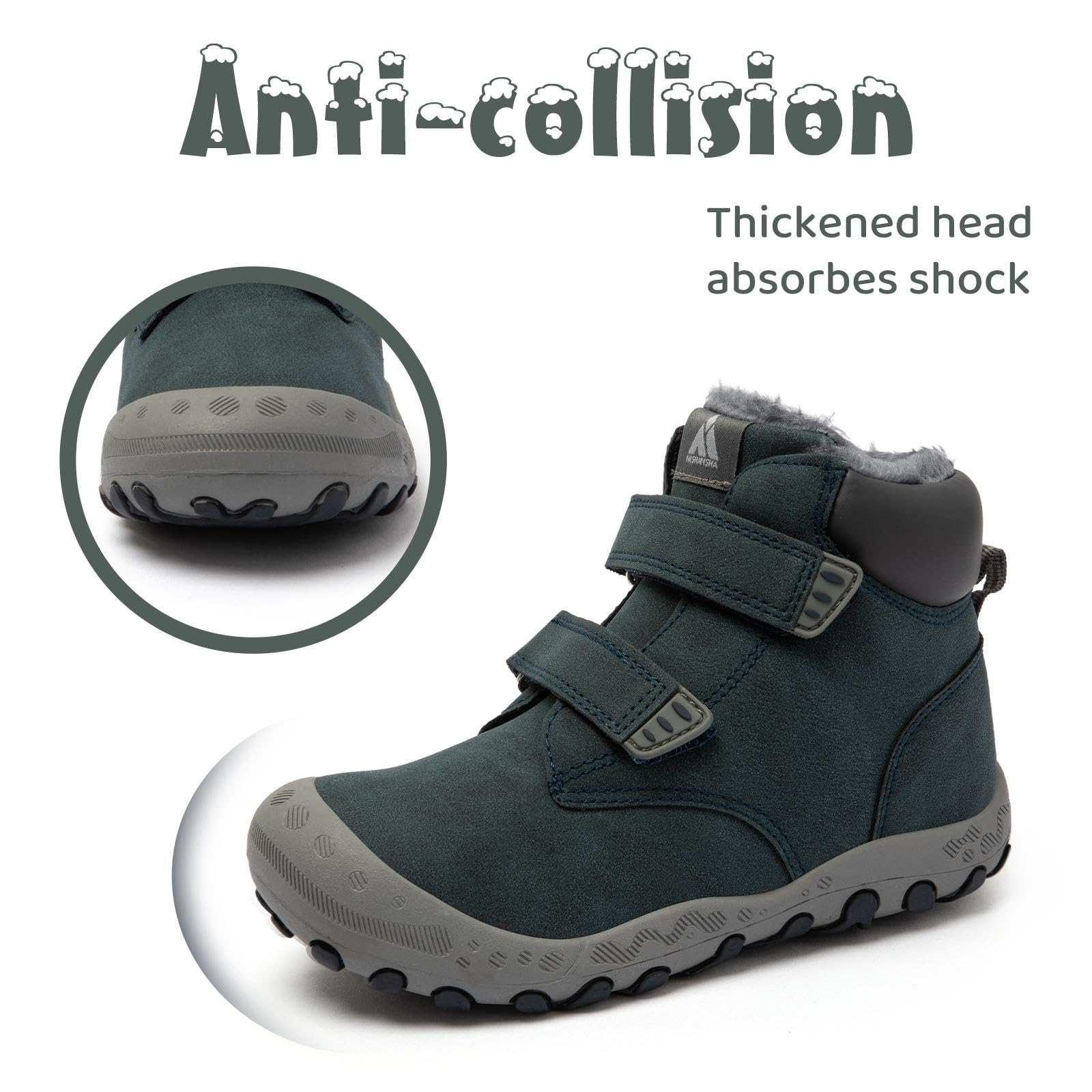 Mishansha Zapatos Invierno Niño Botas de Nieve Niña Calientes Botines Niños Antideslizante, Tallas 24-38 EU