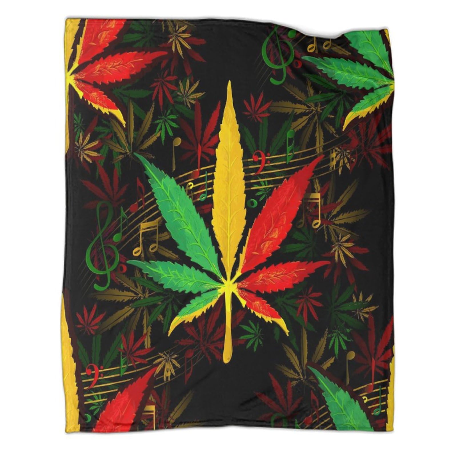 Music Of Jamaica Coperta in Pile 3D, Ultra Morbida Microfibra Reggae Plaid 80x90inch(200x230cm), 4 Stagioni Copridivano Regalo Per Amici Famiglia