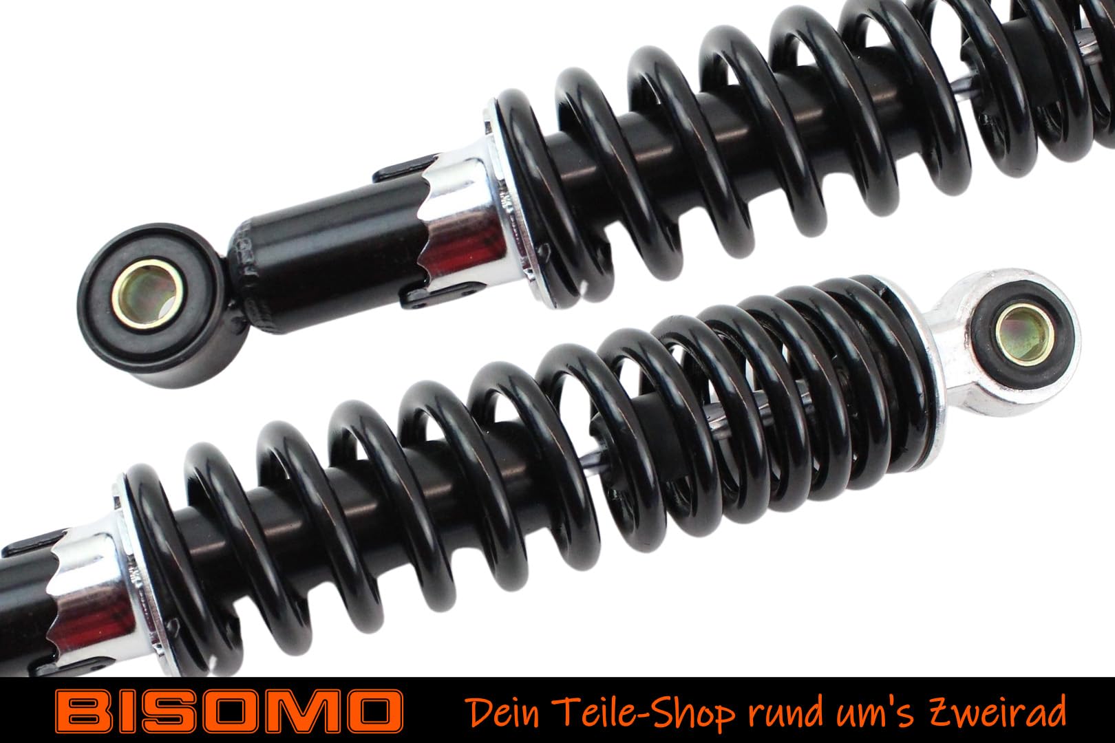 Paar Stoßdämpfer 260mm Einbaulänge, Aufnahme 10mm mit Reduzierhülsen 8mm, 5-fach verstellbar, Simson KR51 Schwalbe, SR4-2 Star, SR4-3 Sperber, SR4-4 Habicht, DUO