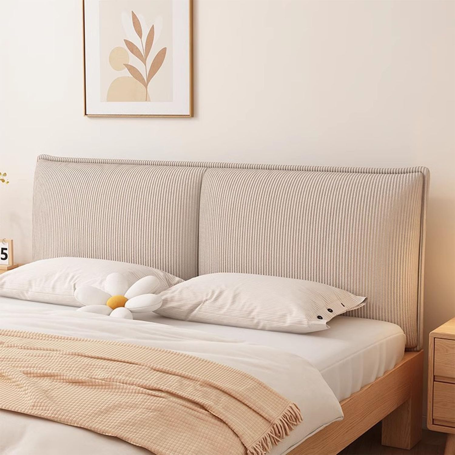 Copertura Testiera Letto,Coprire Antipolvere In Tessuto Di Velluto A Coste Cover,Addensare Anti-Graffio Copri Testiera Rimovibile E Lavabile,Cuscini Per Testata Letto Matrimoniale(180*60*10cm(Paste),B