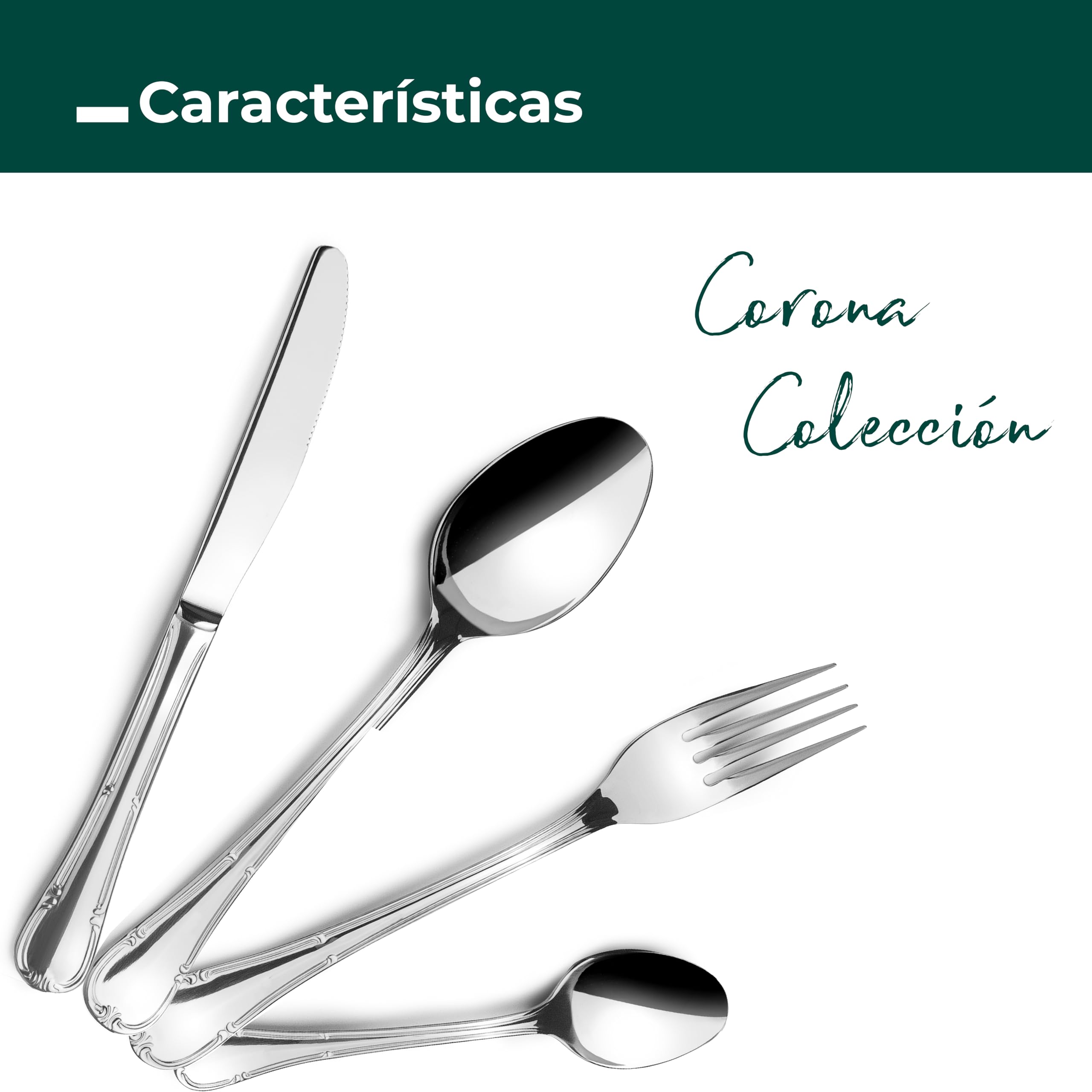 Lacor - JAY - 16045524 - Juego de Cubiertos para 6 Personas, Pack 24 | En acero inox 18/10, para un uso práctico y profesional en cocina; apto para lavavajillas, práctico y fácil de guardar
