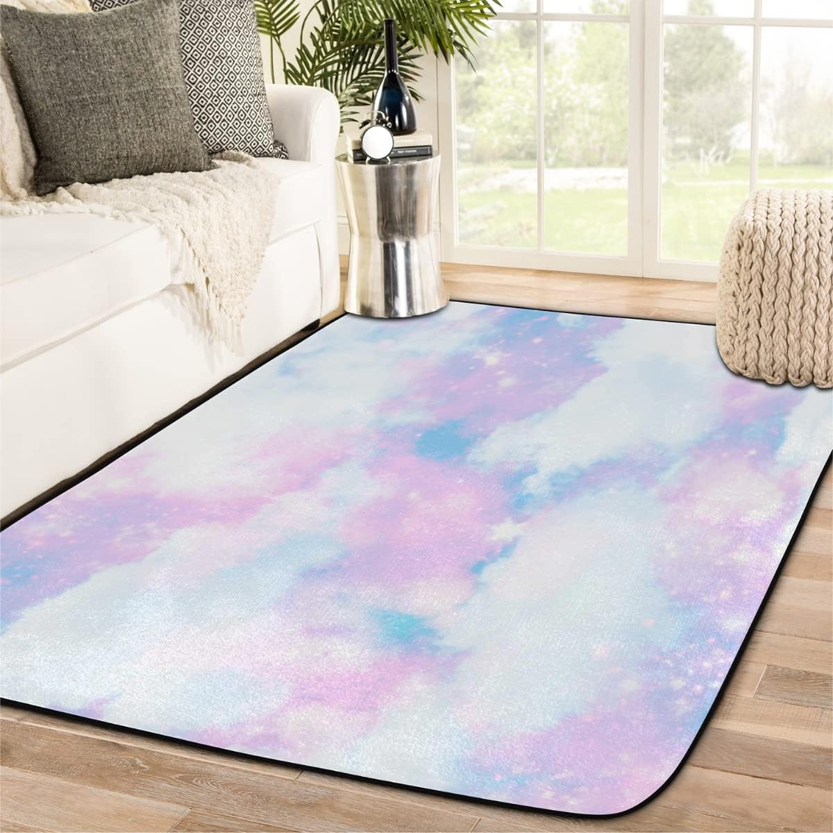 5 x 7 Gittering Clouds Marshmallow Super Soft Area Rug for Kids Baby Nursery, Carpets for Entryway Laundry Kids Room Nursery, Dorm Rugs for Grils Boys