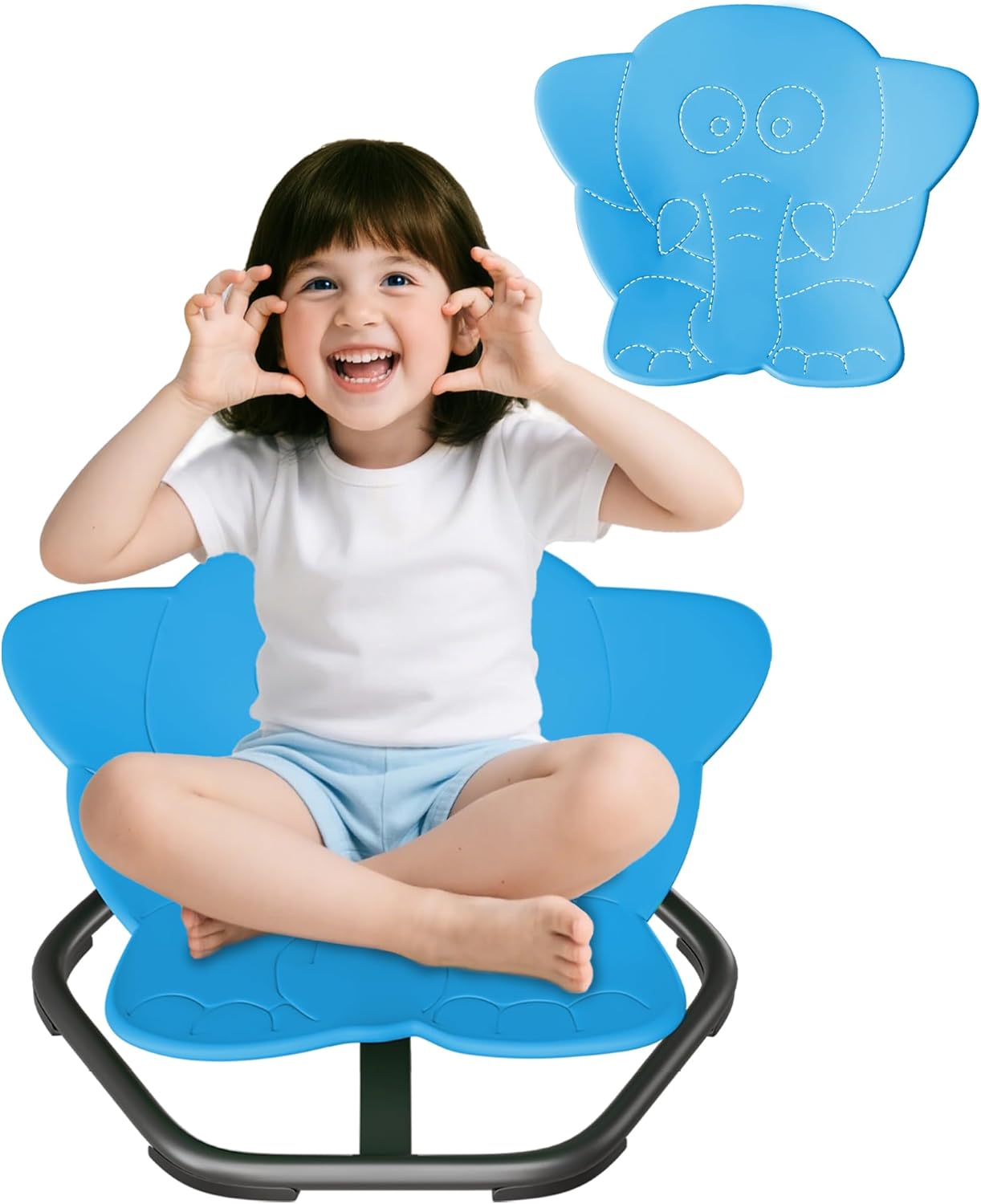 21" L  19" W Spinning Chair for Autistic Kids, Sensory Toys for Kids with Autism, Sit and Spin, Toddlers & ADHD Children, Sensory Products Swivel Chair, Blue
