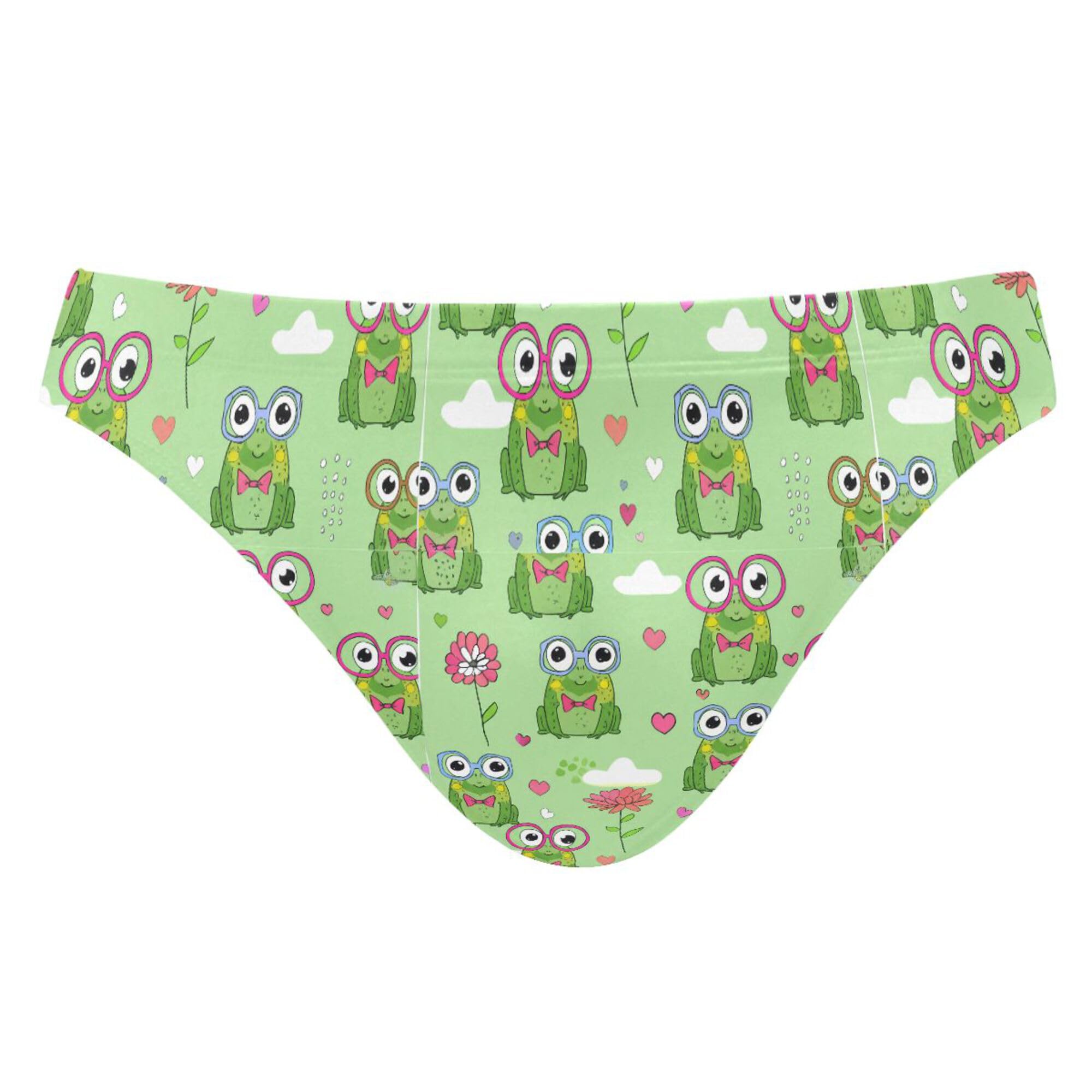 Cute Frog Mens Swimwear Swim Briefs Bikini Swimsuit for Summer Beach L B0404122