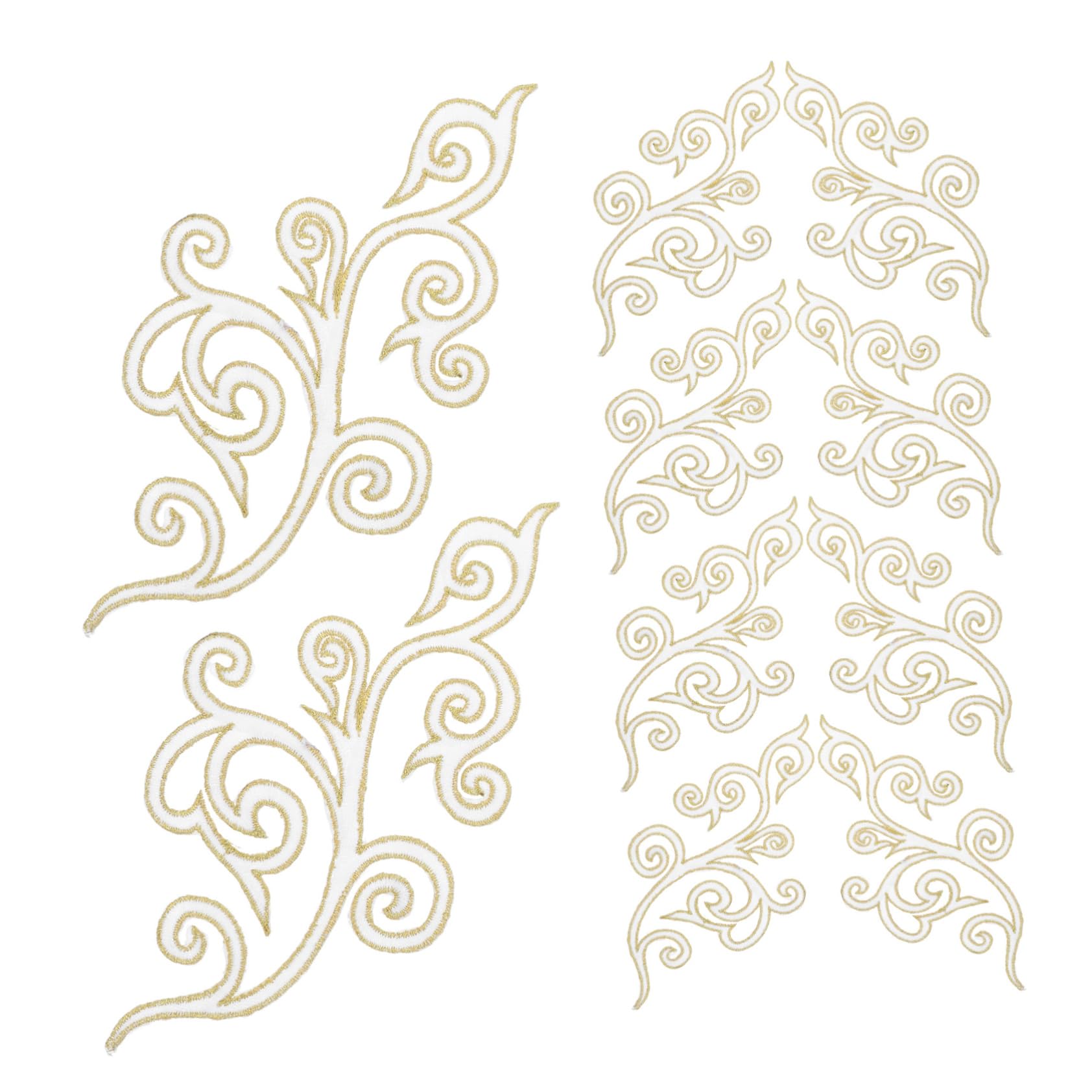 Kleiderapplikationen, Gestickte Blumen-Stoffaufnäher(White)