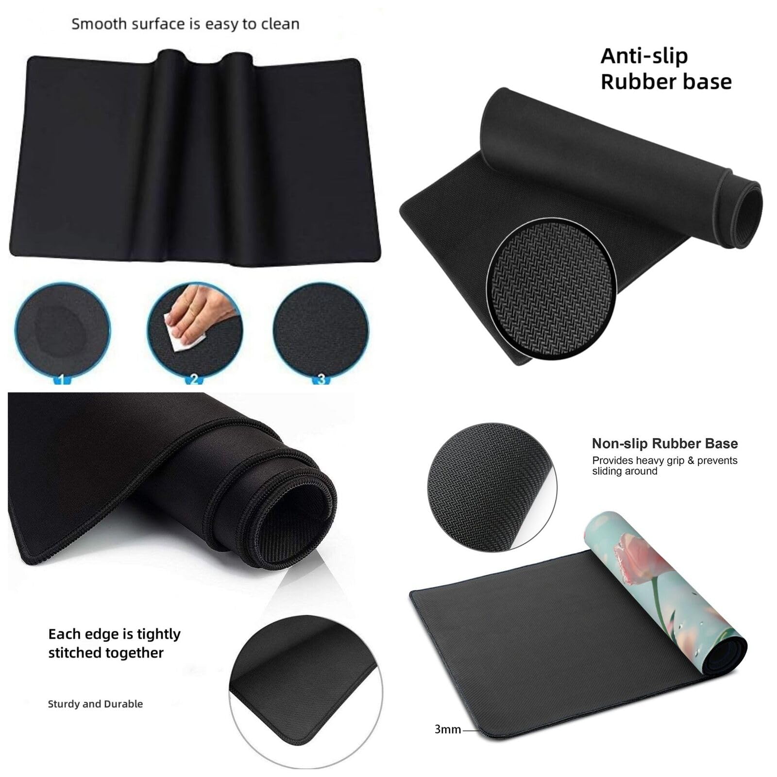 Tulipan duża różowa podkładka pod mysz XXL podkładka pod mysz 1000 x 500 x 4 mm, akcesoria dla graczy, podstawa antypoślizgowa i gładka powierzchnia, poprawia szybkość i precyzję dla gracza-GZ1490