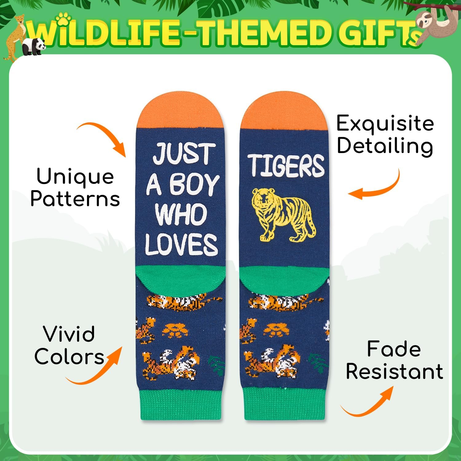 HAPPYPOP Funny Socks for Boys - Chicken Horse Dinosaur Tiger Highland Cow Gifts 7-9 Years - Image 5