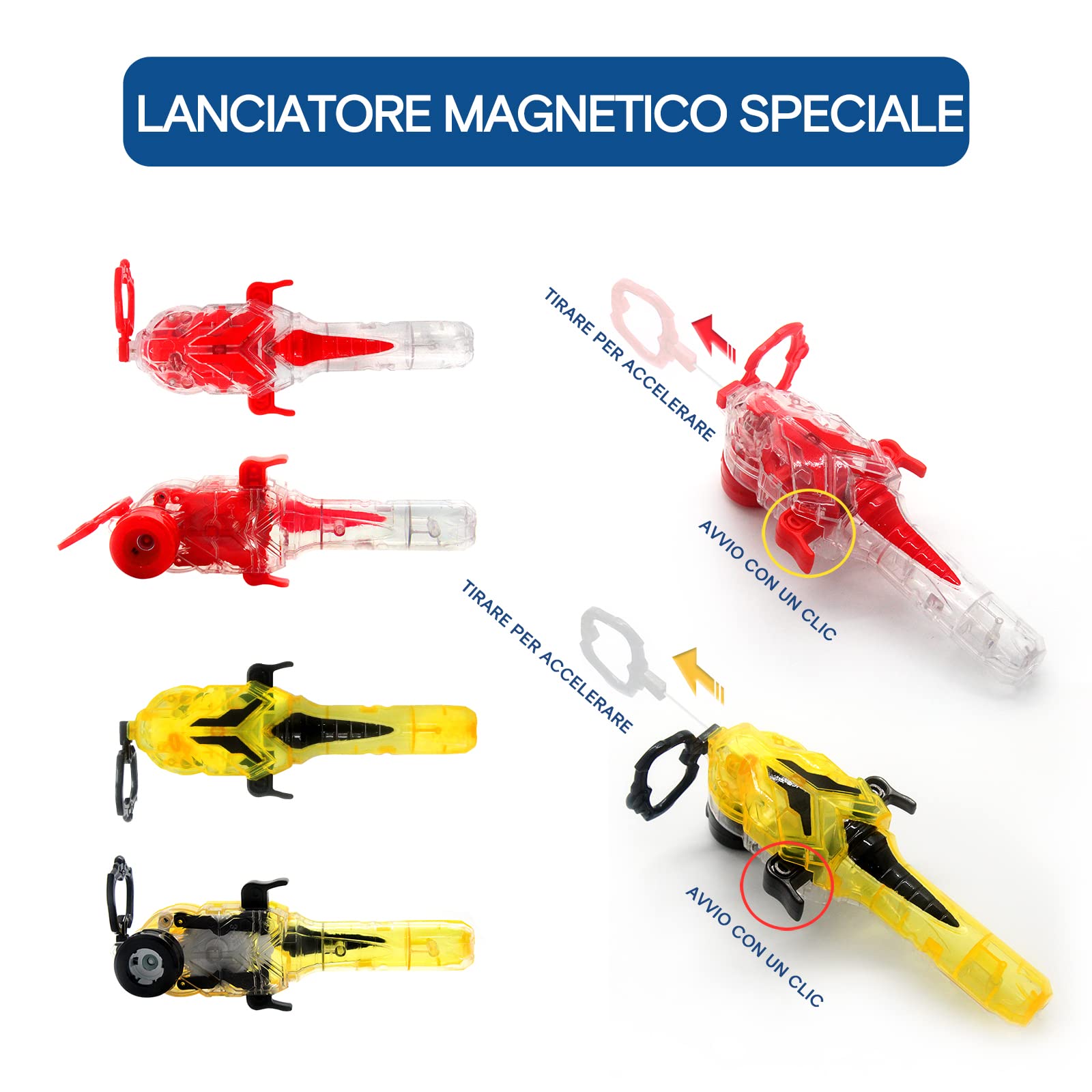 INFINITY NADO Trottola Bambini - 2 Pezzi Trottole da Competizione da Combattimento, 2 Battle Set Non-Stop Battle, Giocattolo Bambino 5 6 7 Anni Multicolore