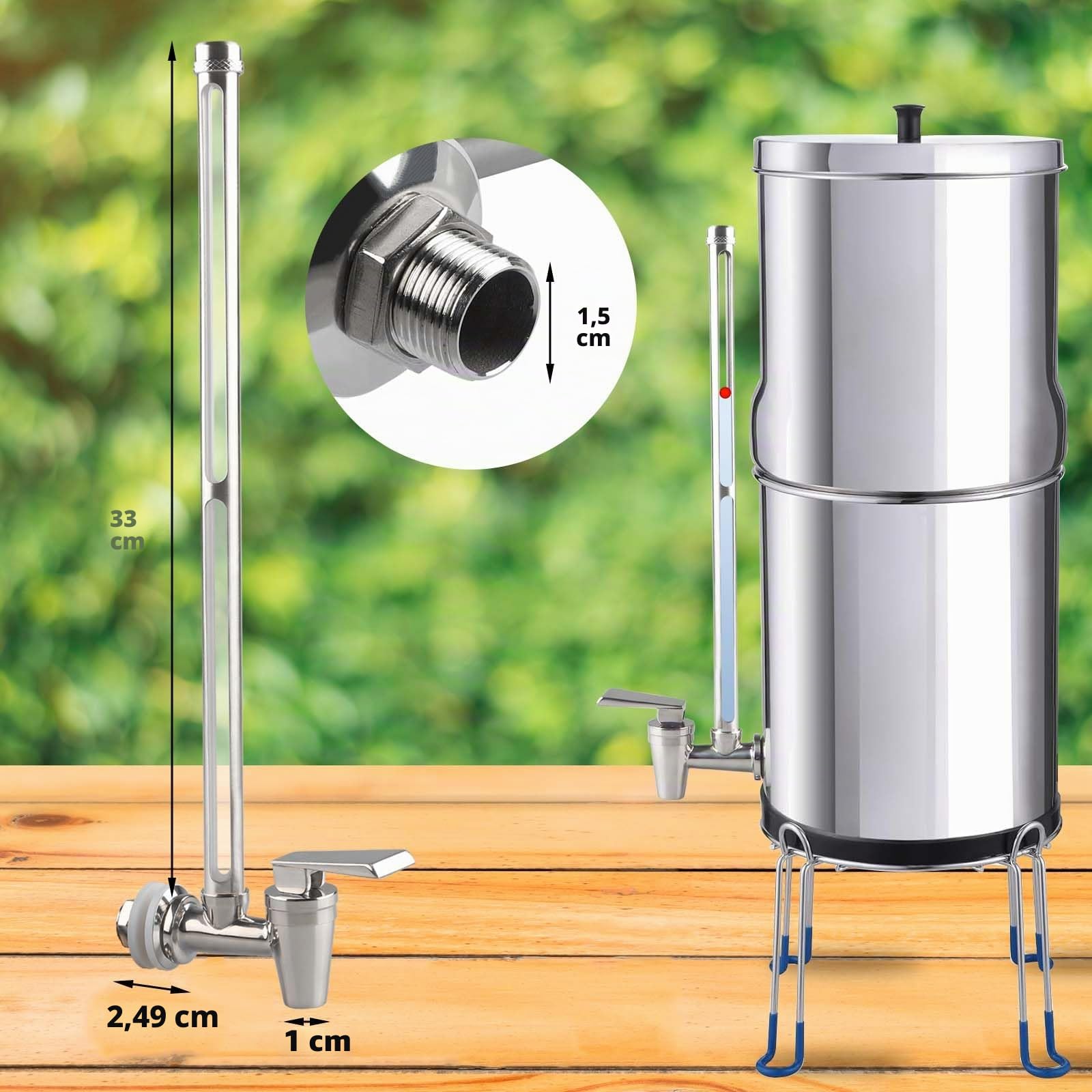 Robinet en acier inoxydable 33 cm Berkey Waterdrop système filtration eau gravité