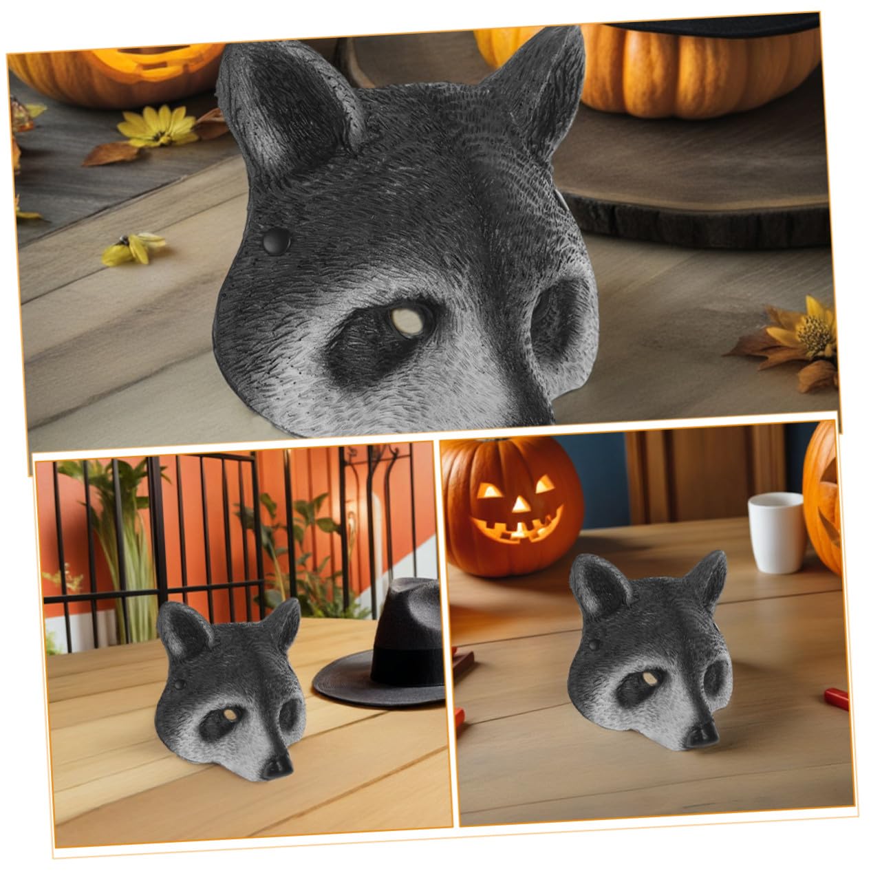 Ipetboom 2 Pezzi Maschere di Procione in Schiuma PU Leggera e Maschera Realistica per Costume Halloween Cosplay e Feste per Adulti e Ragazzi