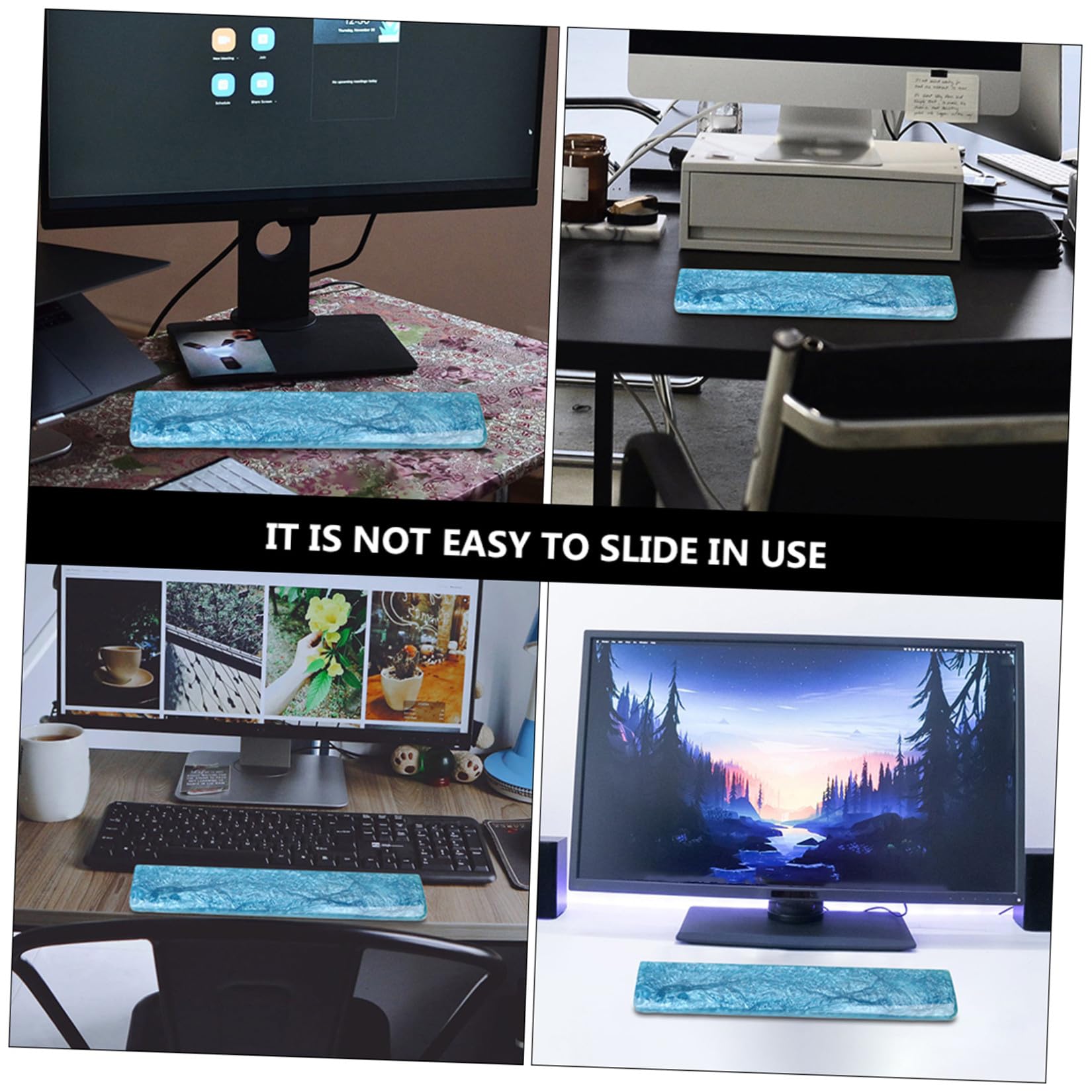 Reposamuñecas Azul de Resina Epoxi para Teclado Mecánico 61