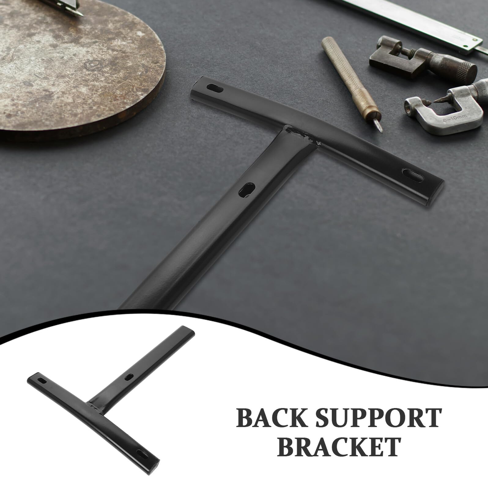 WOONEKY 4 Piezas Varillas de Soporte de Acero en Forma de T para Respaldo de Silla Giratoria, Estructura Triangular Reforzada, Repuesto para Sillas de Oficina y Gaming, Soporte