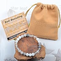 Vista 691 de MASSIVE BEADS Pulsera elástica de yoga hecha a mano con piedra natural, cristal curativo, energía, regalos para adultos unisex de 0.157 in, 0.236