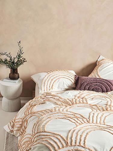 Miniatura 3 de INDACORIFY Hermosa funda de edredón de algodón bohemio, funda de edredón Doone de algodón indio lavado, 2 fundas de almohada, juego de ropa de cama