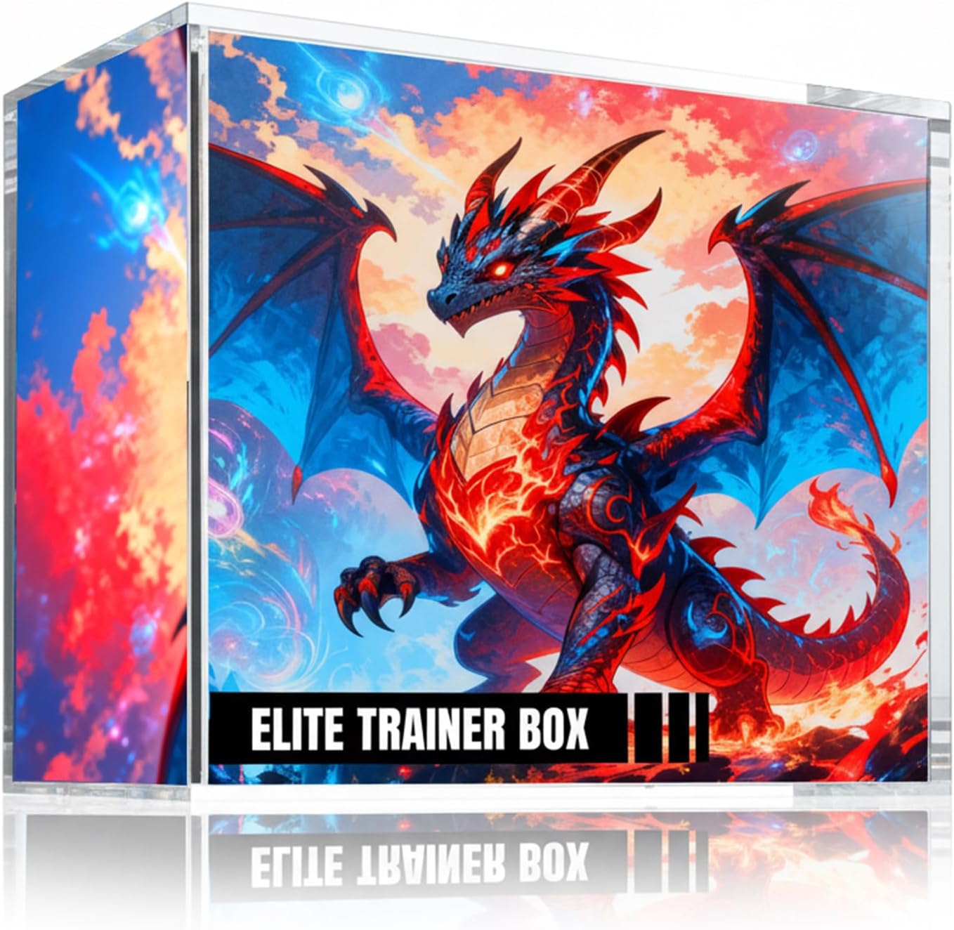 Wigearss Elite Trainer Box Acrylic Display Case – 6mm Thick Magnetic ETB Protector Box, UV-Resistant Crystal-Clear Acrylic Case for Elite Trainer Boxes, Dustproof & Stackable Collector Display