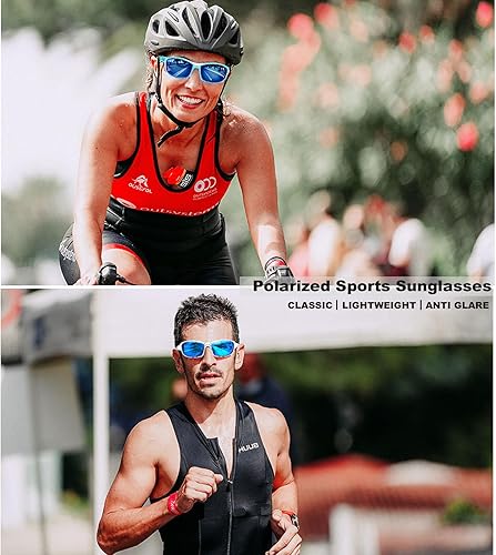 Miniatura 4 de Long Keeper Gafas de sol deportivas polarizadas para mujeres y hombres, para correr, conducir, pesca, envolventes, senderismo, gafas de sol