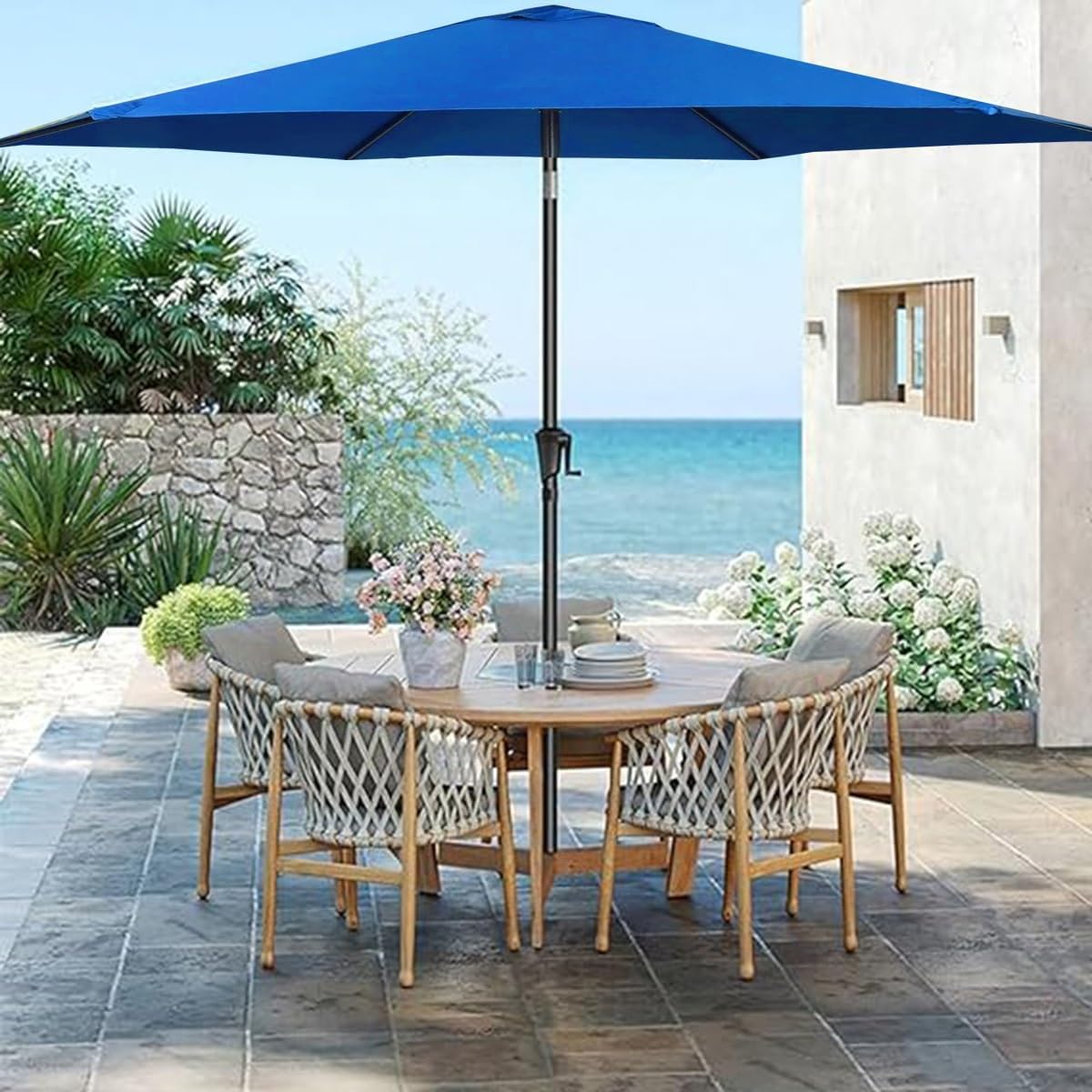 Generic 6 Ribs Umbrella Fabric Cover Patio Umbrella Replacement Top, Cloth Umbrella Replacement Canopy, Water Resistant UV Protection, For Garden Backyard Pool Parasols