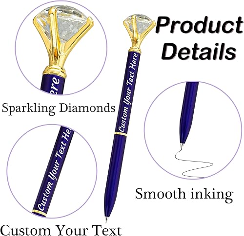 Miniatura 2 de YanNanKe 1 bolígrafo de diamantes personalizado a granel grabado personalizado con nombre, bolígrafo de tinta negra personalizado para boda,