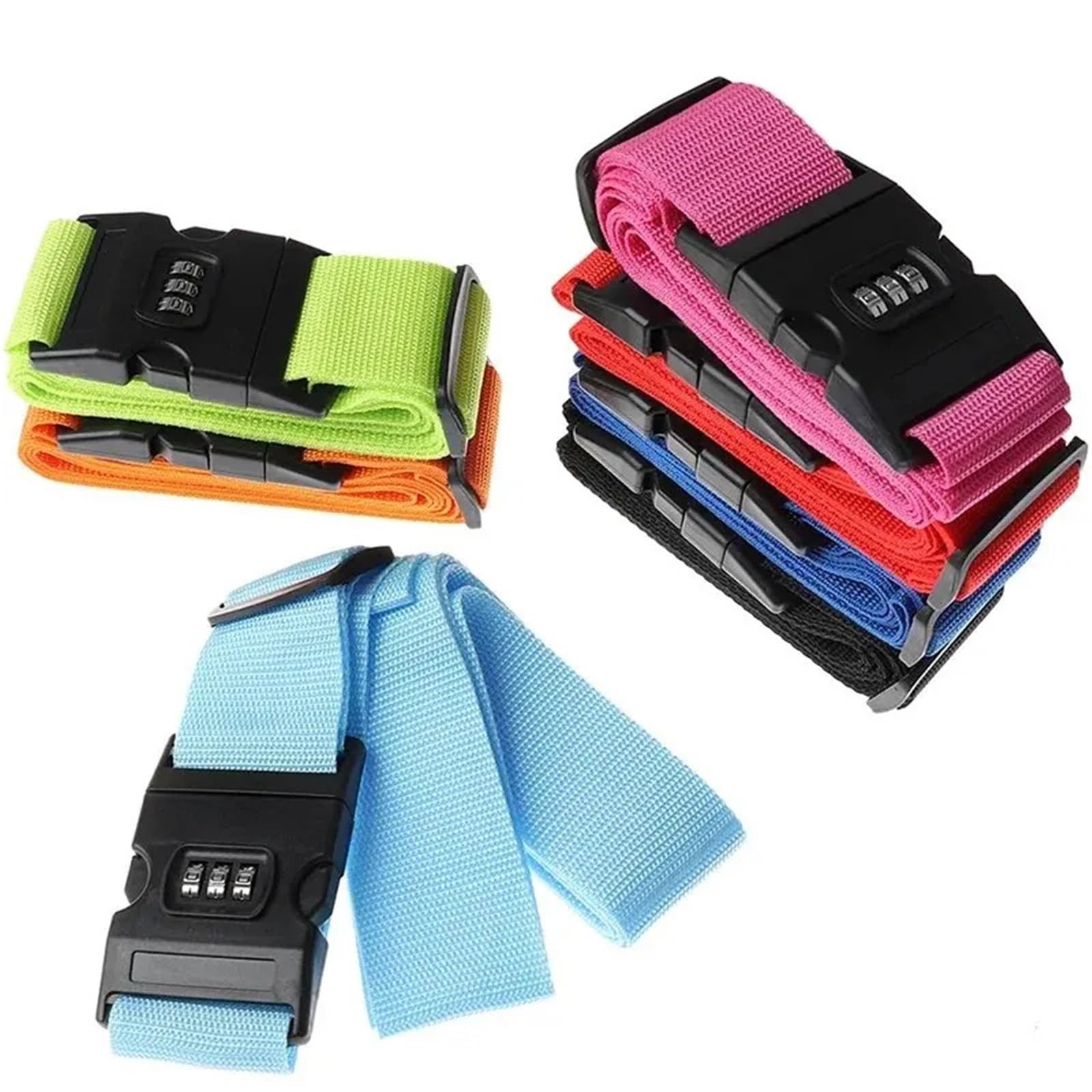 4 Stück Reisegepäckgurt, verstellbar, Passwortsperre, Verpackungsgürtel, Gepäck, sicheres Schloss, Diebstahlsicherung, Koffer, Schnalle Für Reisen Und Flugreise(Pink)