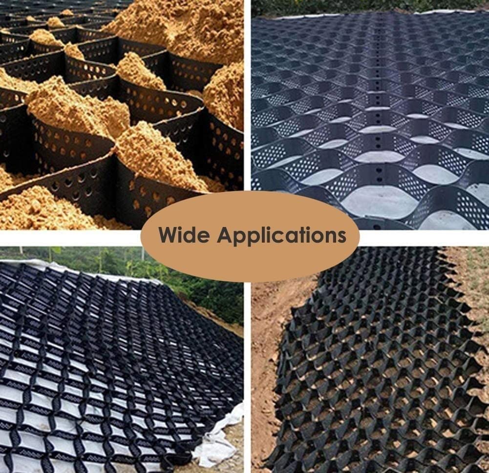 Griglia per terreno resistente, capacità di carico di 7,6 cm, sistema di stabilizzazione permeabile in profondità, per cortili, passerelle, capanni, basi per veicoli leggeri, vialetti, parcheggi, erba