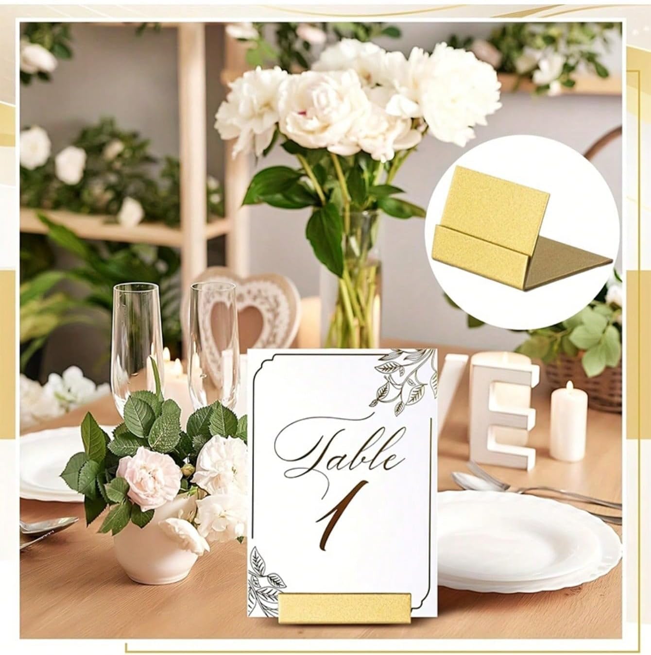 6PCS Mini Place Card Holders Stainless Steel Card Holders Table Number Stands 3.5x2.5 CM Elegant Place Card Stands for Weddings Decorations (silver)