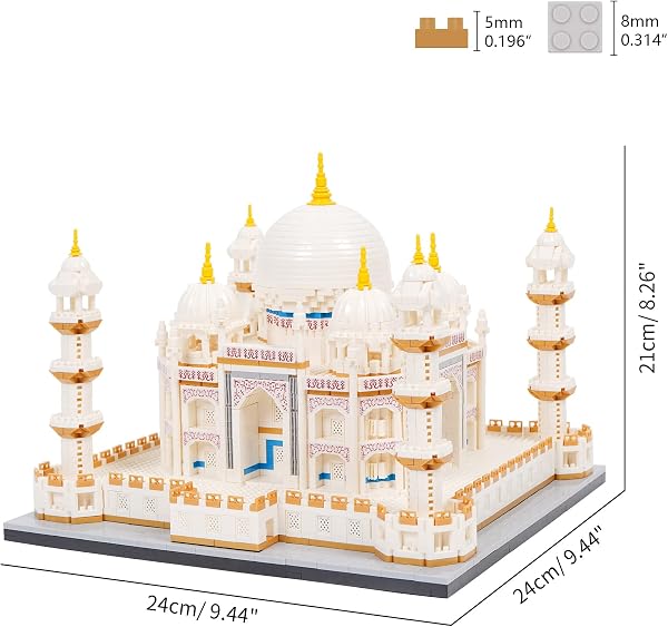 LULUFUN マイクロブロック 建物 玩具 立体パズル お城 大人 プレゼント インテリア 組み立て 暇つぶし ホビー 人気 (タージ・マハル) - 2