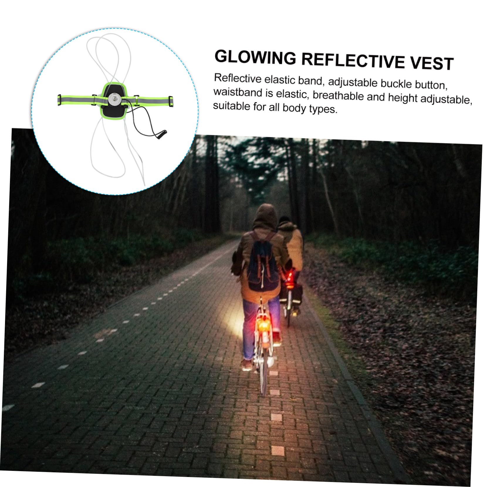 Toyvian Gilet de Course Réfléchissant LED USB Rechargeable, 1200mah