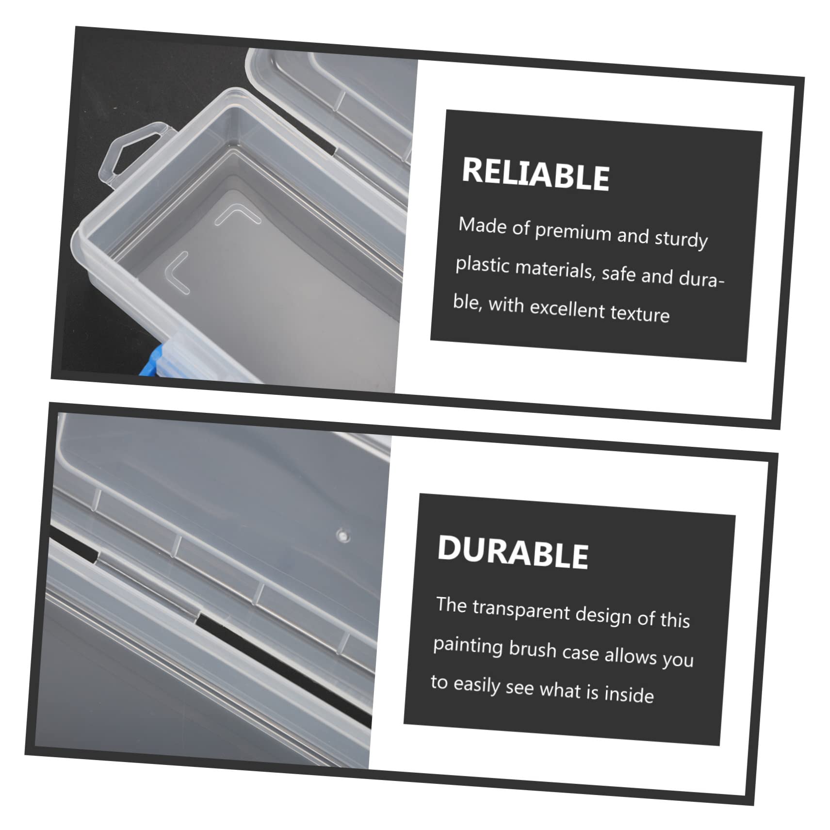 VILLCASE Wasserpinsel Etui Kunststoff 8 Stück Transparent Multifunktionale Aufbewahrungsbox für Aquarellstifte Pinsel und Zeichenstifte Geeignet für Schüler und Lehrer zur Organisierten