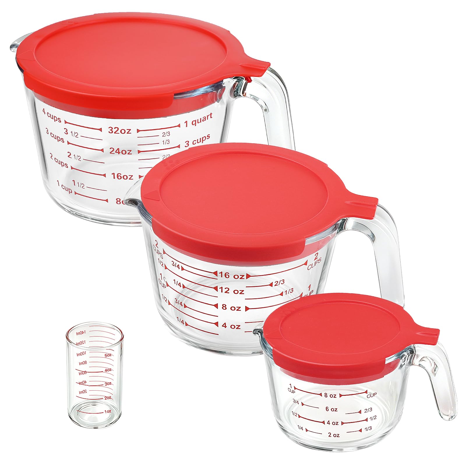 Photo 1 of KOMUEE 4 Pieces Glass Measuring Cups Set
