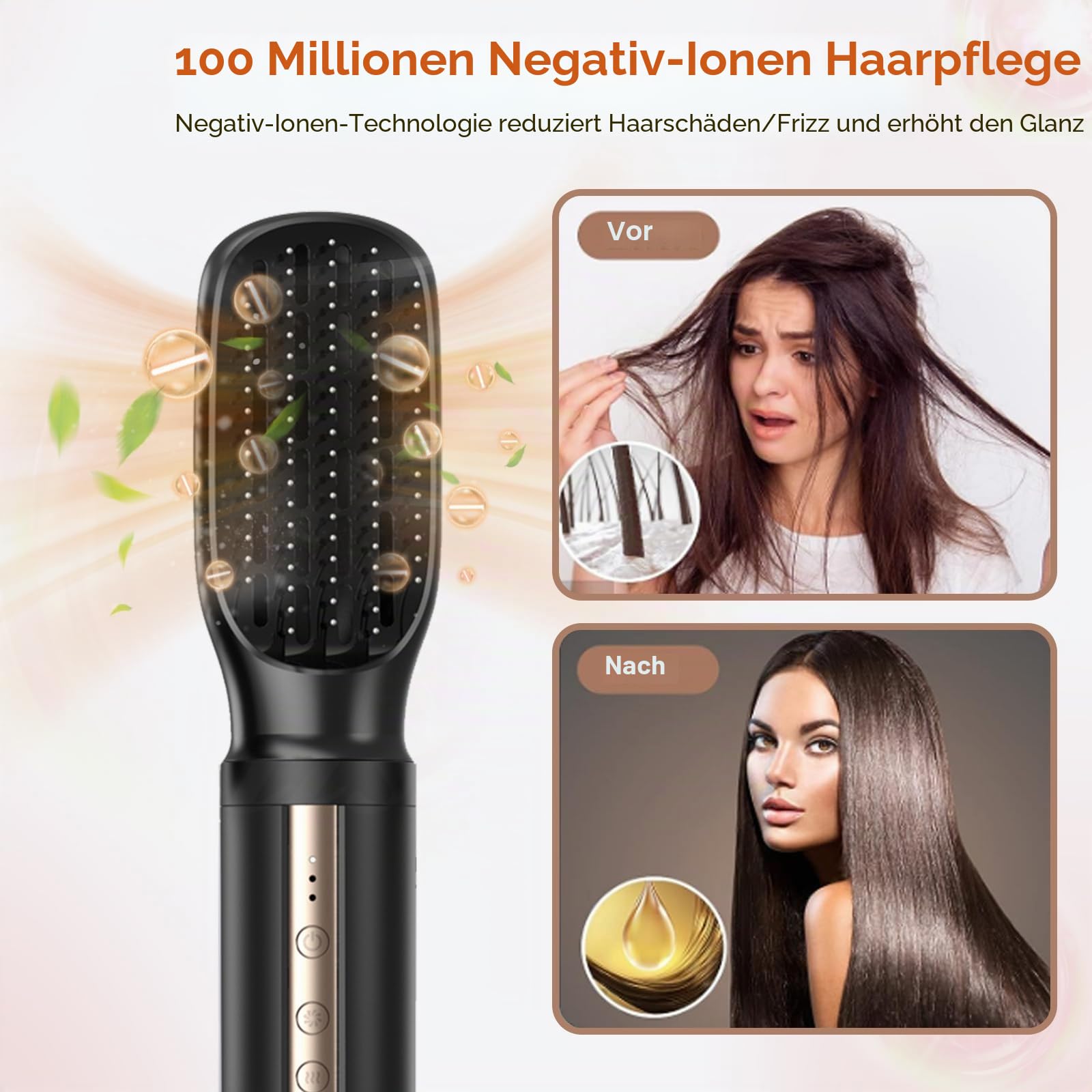 OKWRAP Hairstyler 6 in 1 Airstyler, 6 in 1 Multistyler 110000 U/Min, Enthält Ionen Föhn, Lockenstab Automatisch, Warmluftbürste, Haarglätter Bürste, Ideal für Glattes, Lockiges und Voluminöses Haar