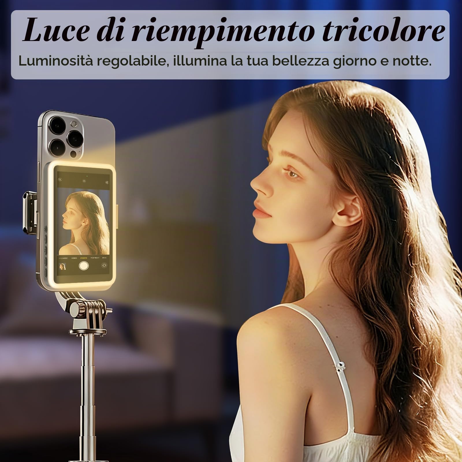 Schermo per Selfie Phone, Nero Magnetico Telefono Vlog Schermo